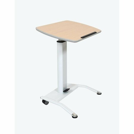 FINE-LINE Pneumatic Adjustable Height Lectern & Mobile Standing Desk, Light Wood FI3038187